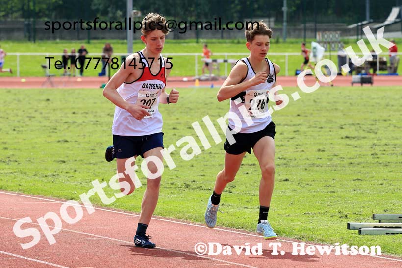 Boys Under-15s 1500 metres, 2023 North Eastern Track and Field Champs., Middlesbrough Sports Village, Middlesbrough. Photo: David T. Hewitson/Sports for All Pics